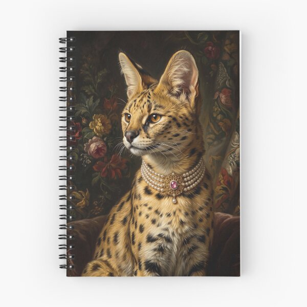 Item preview, Noble Serval Cat with Pink Sapphire Choker designed and sold by Real Beast Art.