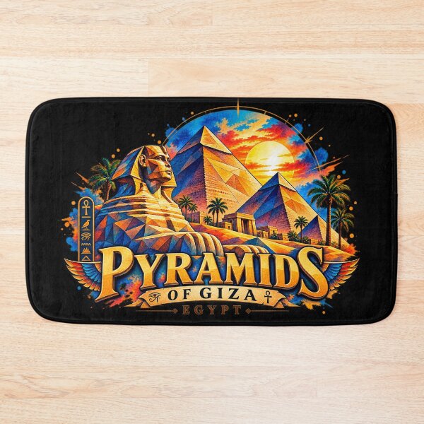 Item preview, ⭐ Giza Pyramids, Egypt - Ancient Egyptian Geometric Travel Art for Your Next Vacation and Adventures designed and sold by Geometric Art..