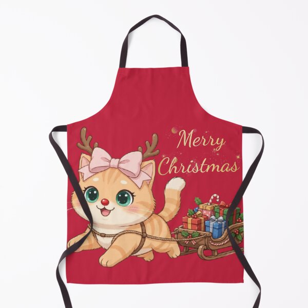 Item preview, Merry Christmas Reindeer Cat Sleigh designed and sold by Luna's World .