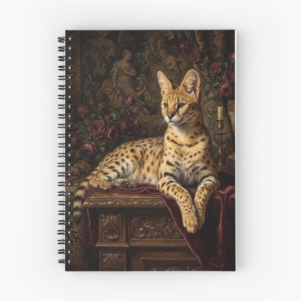 Item preview, Noble Serval Cat Resting in Renaissance Setting designed and sold by Real Beast Art.