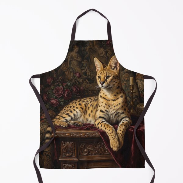 Item preview, Noble Serval Cat Resting in Renaissance Setting designed and sold by Real Beast Art.