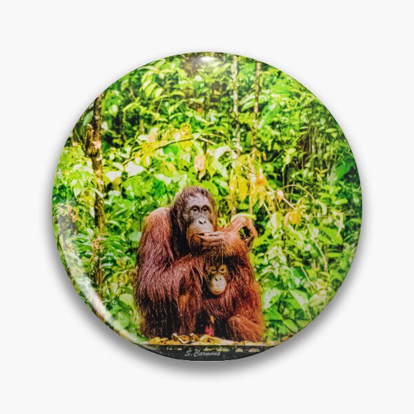 Item preview, Mother and Baby Wildlife Orangutan | Borneo designed and sold by AuraInkSC.