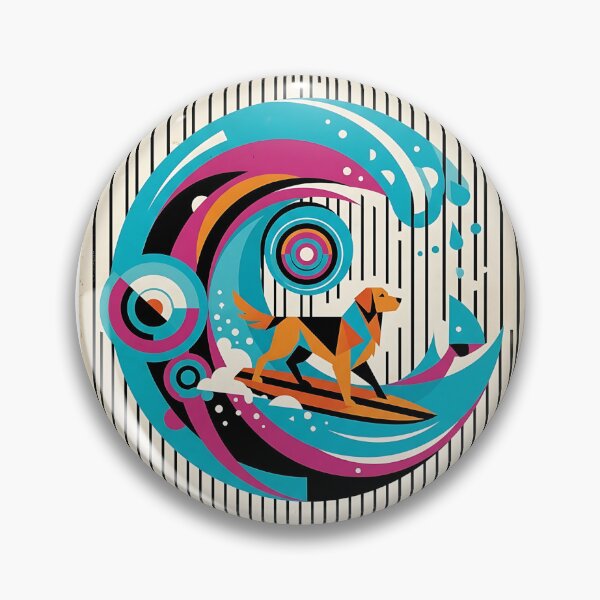 Item preview, Golden Retriever Surfer designed and sold by PictoVibe.