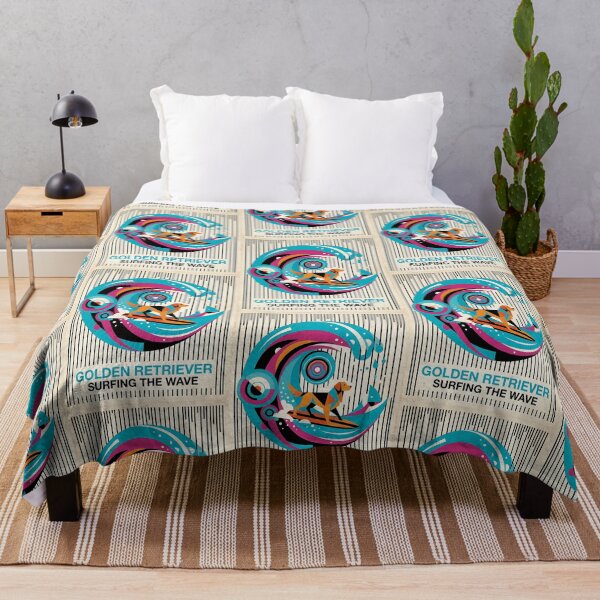 Item preview, Golden Retriever Surfer designed and sold by PictoVibe.