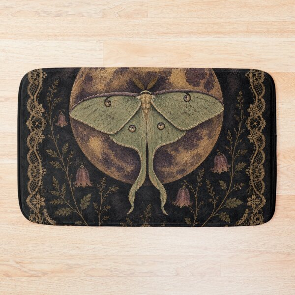 Item preview, Luna Moth Among Moonflowers – Dark Botanical designed and sold by Noctifolia Field Journal.