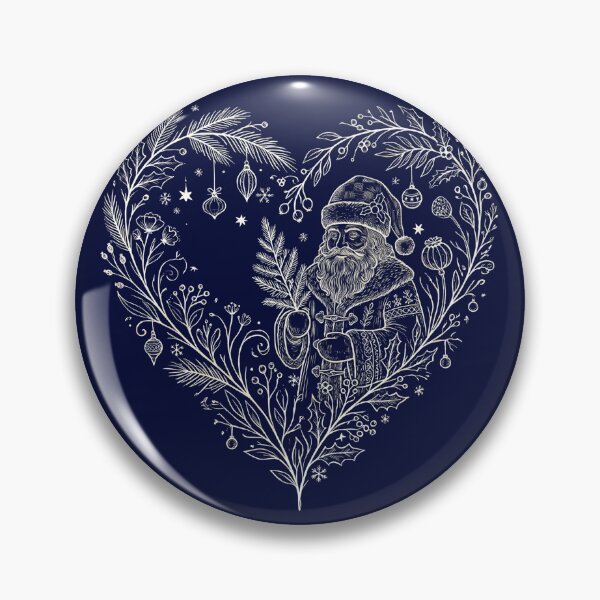 Item preview, Vintage Santa Claus Floral Heart Christmas designed and sold by VibranPalette.