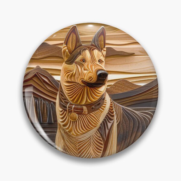 Item preview, German Shepherd Dog Woodcut – Rustic Mountain Landscape Art designed and sold by MargaretWiktor.