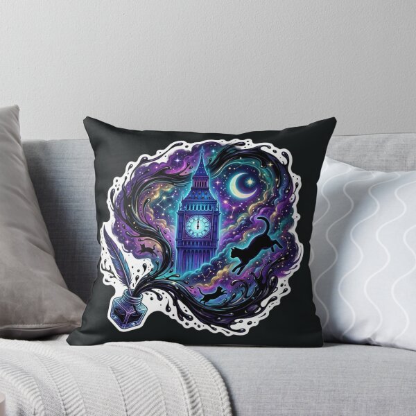 Item preview, Gothic Galaxy London Clock Tower Cosmic Ink Cats designed and sold by aliyeus.