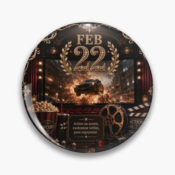 Item preview, February 22 Action Cinema Birthday Design designed and sold by LunaMoments.
