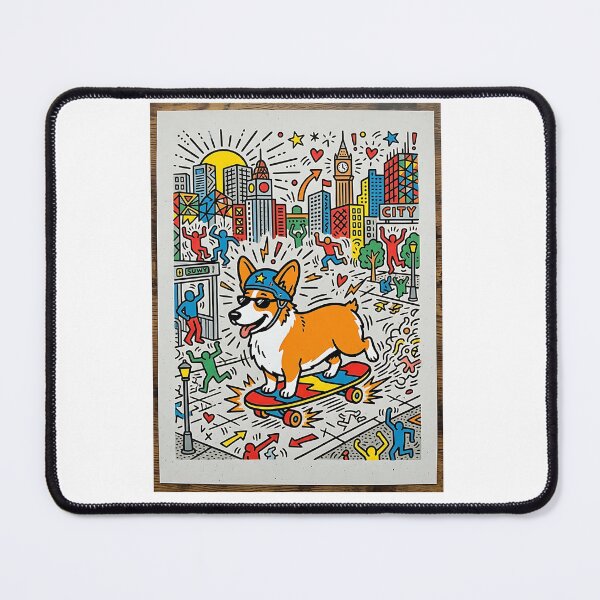 Item preview, Corgi Skateboarder designed and sold by PictoVibe.