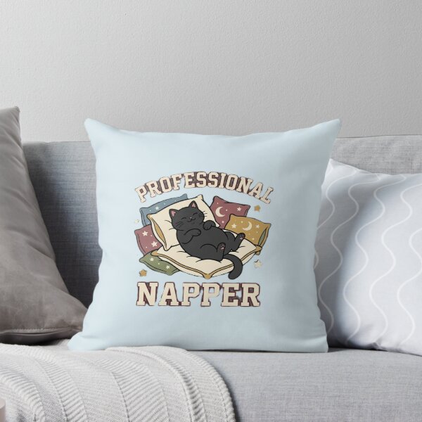 Item preview, Professional Napper – Lazy Black Cat designed and sold by CrazyWizardCat.