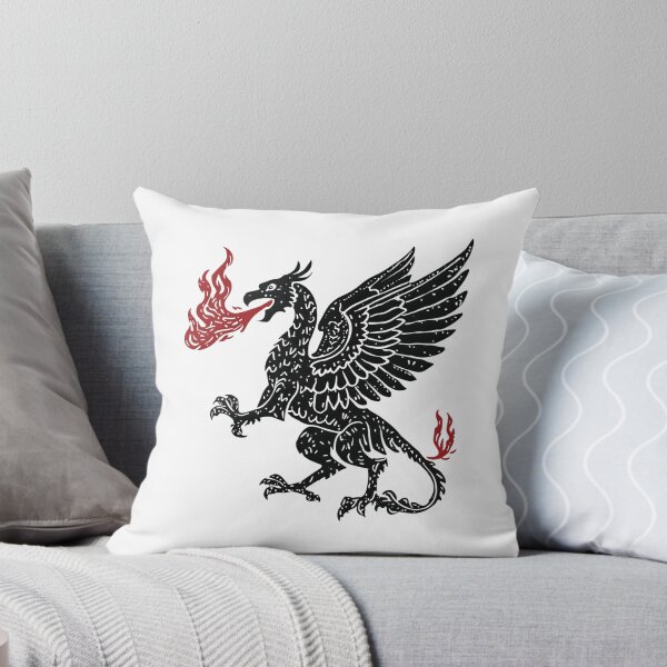 Item preview, Heraldic Fire Breathing Griffin Block Print designed and sold by xRoddney.