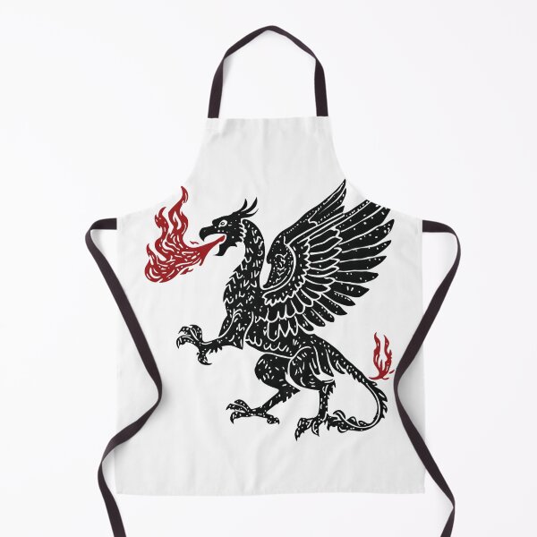 Item preview, Heraldic Fire Breathing Griffin Block Print designed and sold by xRoddney.