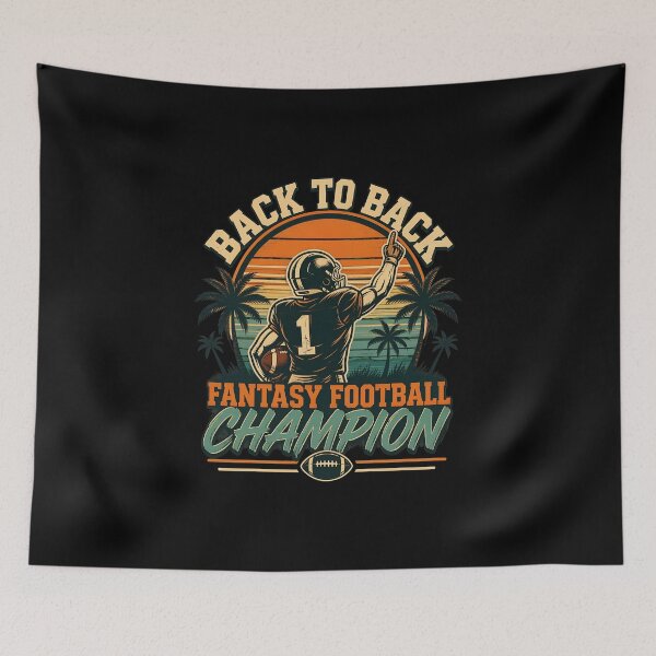 Item preview, Back To Back Fantasy Football Champion Retro Sunset Helmet designed and sold by hugoinkcoast.