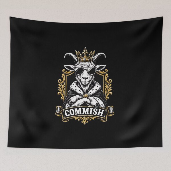 Item preview, commish king goat crown fantasy sports commissioner designed and sold by hugoinkcoast.