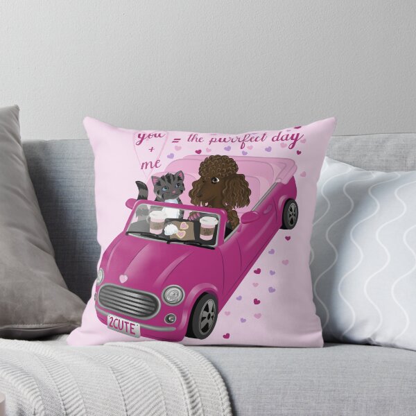 Item preview, Purrfect Day Striped Cat and Poodle Car Date designed and sold by DreamyDiversion.