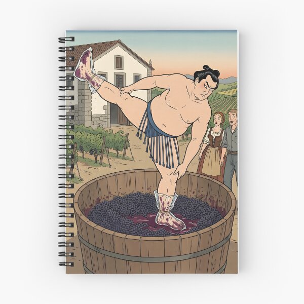 Item preview, Ukiyo-e Sumo Wrestler Making Wine with Shiko designed and sold by japaneseries.