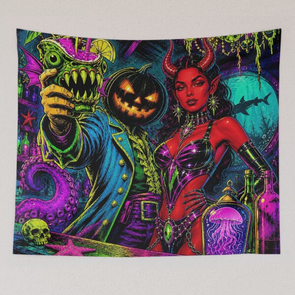 Item preview, Headless Horseman Red Demon - Spooky Nightlight Fantasy Art designed and sold by TheHorsemanRidesAgain.