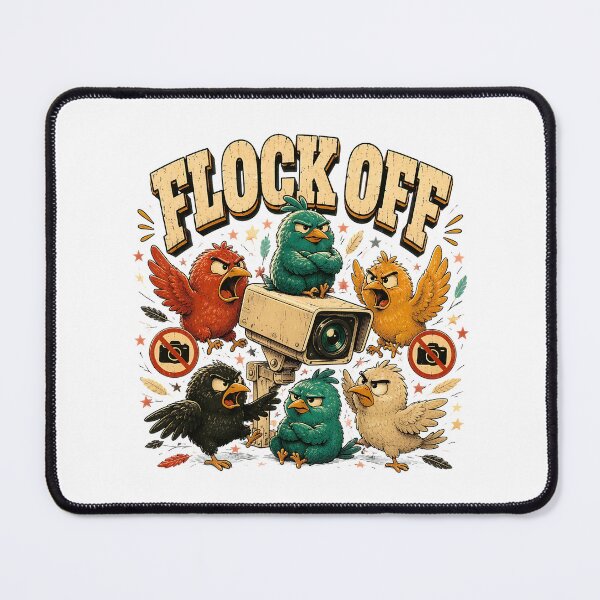Item preview, flock off bird surveillance funny humor designed and sold by hugoinkcoast.