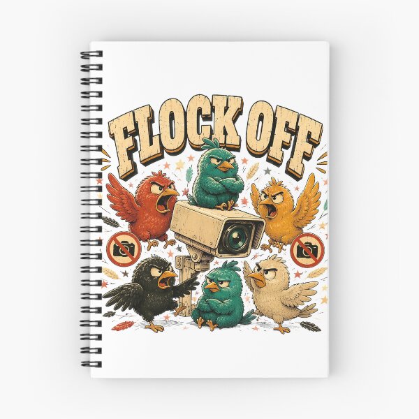 Item preview, flock off bird surveillance funny humor designed and sold by hugoinkcoast.