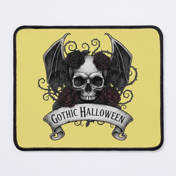 Item preview, Gothic Halloween Skull Bat Wings Roses Graphic designed and sold by Exquisite Design Studio „Paculówka”.