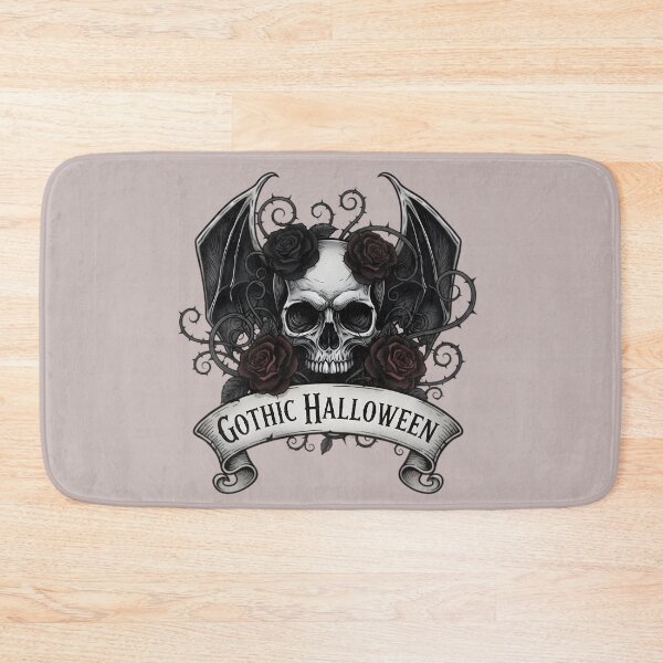 Item preview, Gothic Halloween Skull Bat Wings Roses Graphic designed and sold by Exquisite Design Studio „Paculówka”.
