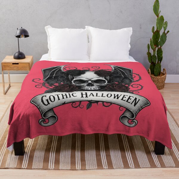 Item preview, Gothic Halloween Skull Bat Wings Roses Graphic designed and sold by Exquisite Design Studio „Paculówka”.