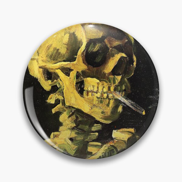 Item preview, Van Gogh Skull Print, Skull with Burning Cigarette, Vincent van Gogh Vintage Art designed and sold by RickE.