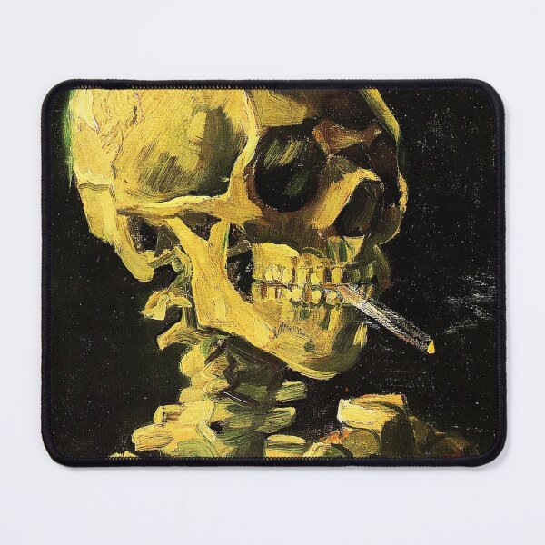 Item preview, Van Gogh Skull Print, Skull with Burning Cigarette, Vincent van Gogh Vintage Art designed and sold by RickE.