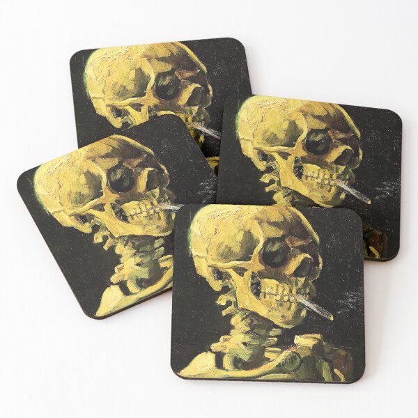 Item preview, Van Gogh Skull Print, Skull with Burning Cigarette, Vincent van Gogh Vintage Art designed and sold by RickE.