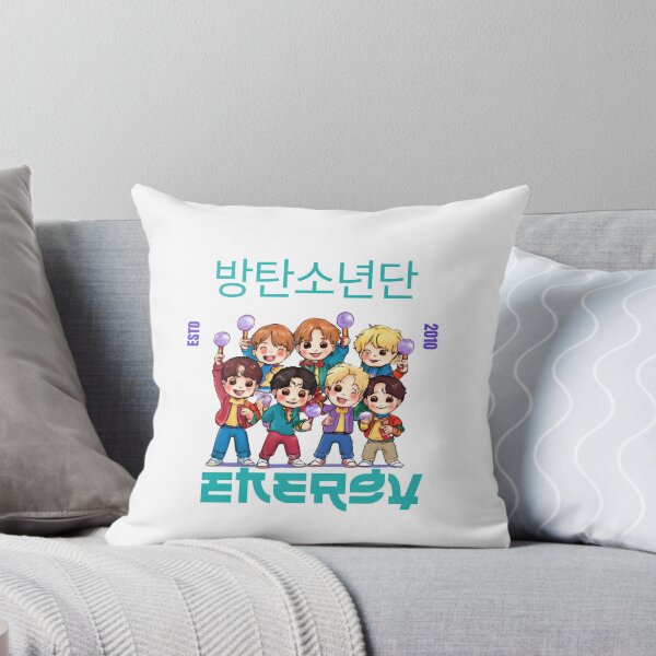 Item preview, BTS OT7 Chibi Anime Group Lightstick Borahae Kpop Graphic designed and sold by Gameshalah's Designs Hub.