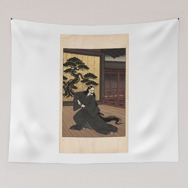 Item preview, Hannya Mask Assassin Warrior Noh Stage Ukiyo-e designed and sold by TokyoUkiyoHouse.