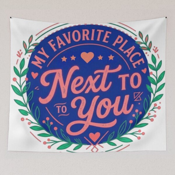 Item preview, My Favorite Place Is Next To You - Romantic Couples Vintage Badge designed and sold by Salma.Store.