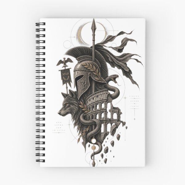 Item preview, Virtus Aeterna — Roman Wolf & Serpent Dark Classical Art designed and sold by anitant.