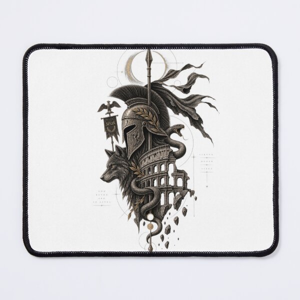 Item preview, Virtus Aeterna — Roman Wolf & Serpent Dark Classical Art designed and sold by anitant.