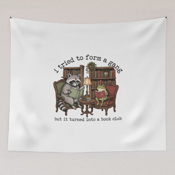 Item preview, I Tried To Form A Gang But It Turned Into A Book Club Raccoon Frog Vintage designed and sold by DYALEEZ-XCR.