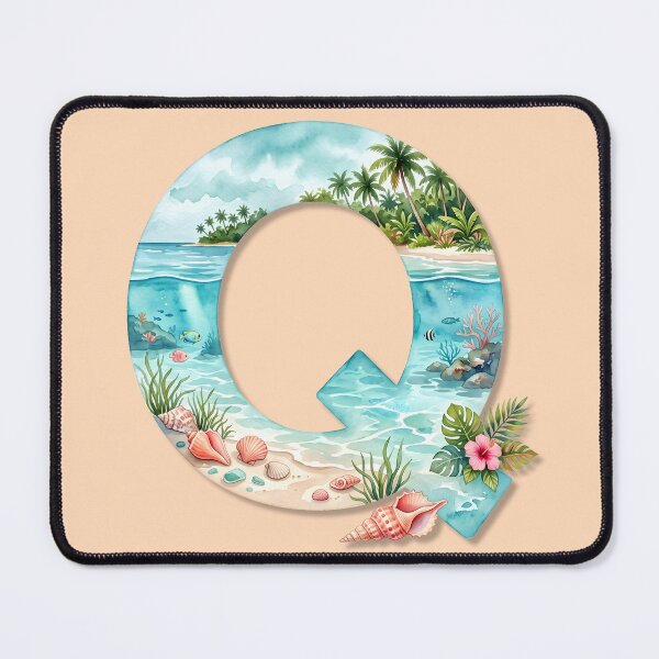 Item preview, Coastal Initial Q Beach Ocean Monogram Seashell Personalized Design designed and sold by Sea Gem.
