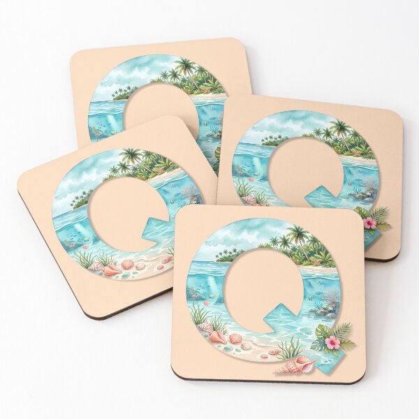 Item preview, Coastal Initial Q Beach Ocean Monogram Seashell Personalized Design designed and sold by Sea Gem.