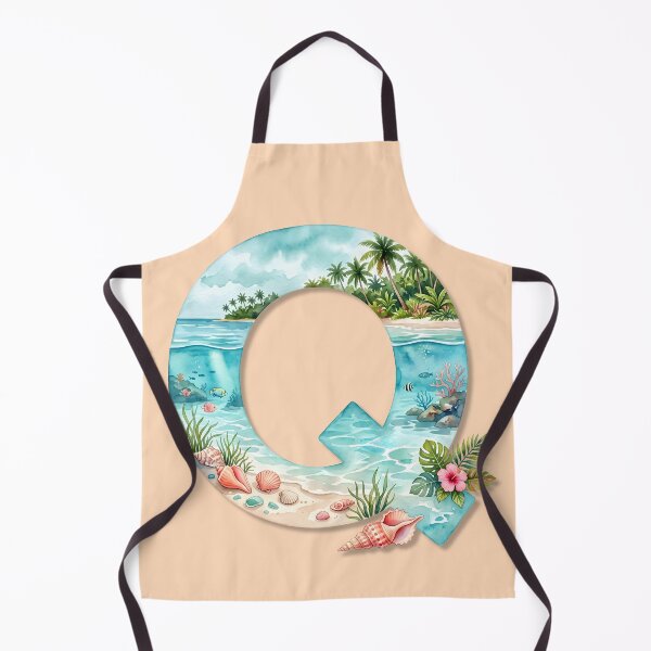 Artikelvorschau, Küstenmotiv mit Initialen Q, Strand- und Ozeanmonogramm, Muschel, personalisiertes Design entworfen und verkauft von Sea Gem.