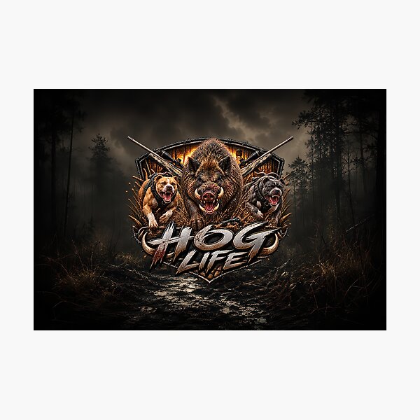 Item preview, Hog Life – Wild Boar Hunting Dogs & Rifle Hunting Design designed and sold by artistwill.