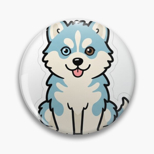 Item preview, Husky Puppy Heterochromia Blue Brown Eyes Snow Dog Sticker designed and sold by NeonNerd Studio.