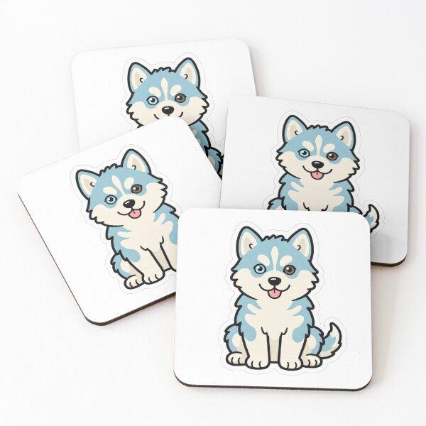 Item preview, Husky Puppy Heterochromia Blue Brown Eyes Snow Dog Sticker designed and sold by NeonNerd Studio.