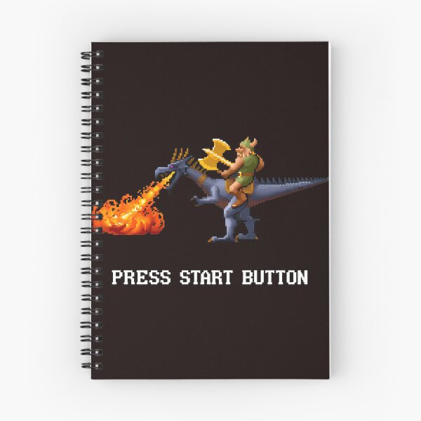 Item preview, Retro Pixel Warrior Dragon Fire Start Button Art designed and sold by FlipStrawSpot.
