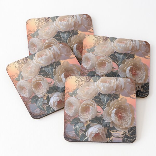 Item preview, Sunset Blush on White Roses designed and sold by Katherine Anne Michelle Minerva.