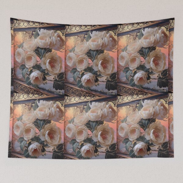 Item preview, Sunset Blush on White Roses designed and sold by Katherine Anne Michelle Minerva.