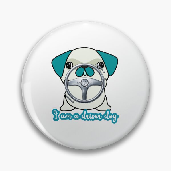 Item preview, Driver Dog Funny Pug Car designed and sold by PugDogArtisan.