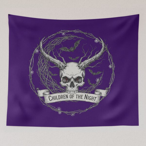Item preview, Horned Skull Bat Crescent Moon Emblem designed and sold by Exquisite Design Studio „Paculówka”.