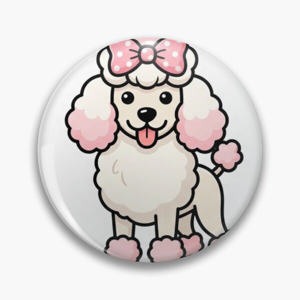 Item preview, Fancy Poodle Pompom Haircut Bow Elegant Dog Sticker designed and sold by NeonNerd Studio.