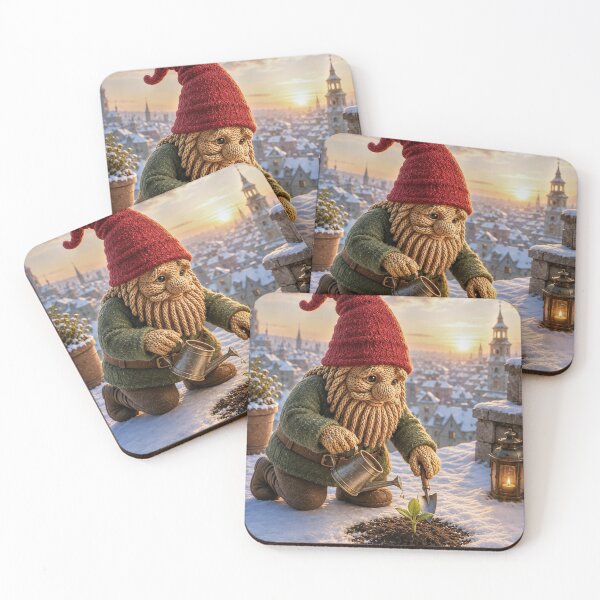 Item preview, Gnome Planting a Seedling in Snow designed and sold by JUTElCONIC.