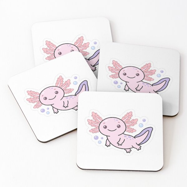 Item preview, Smiling Axolotl Pink Gills Aquatic Cute Pet Sticker designed and sold by NeonNerd Studio.